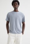 Regular Fit Ribbed Cotton T-Shirt - Steel Grey