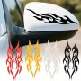 2pcs Flame Patterned Car Rearview Mirror Sticker DlY Decorative Sticker Laser Reflective Body Bumper Sticker