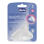 Chicco Natural Feeling Teat 2 Months Medium Flow - Clear