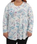 Ladies Printed Floral Tunic - 60 Wht blue
