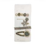 4AKID 5PC Bling Hair Clips For Mom - Black & Gold Glitter