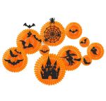 Halloween Paper Fan Set - Set Of 10