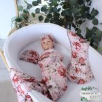 Wrap Set Swaddle Set Dark Pink Peoni