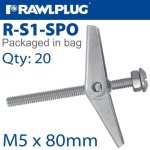 Spring Toggle+screw M5X80MM X20-BAG