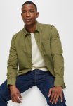 Regular Fit Lightweight Textured Long Sleeve Shirt - Khaki