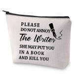 Blupark Writer Gift Author Gift Writer Cosmetic Bag Please Do Not Annoy The Writer Makeup Bag Writing Gift For Author Do Not Ann