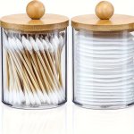 Clear Acrylic Swab Holder - Round Pad & Ball Organizer For Vanity And Bathroom Daily Office Supplies