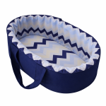 Newborn Carry Cot Navy Blue Zic Zac Portable Baby Bassinet