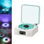 The Waves Vinyl Player Waves Bluetooth Speaker Portable Vintage Vinyl Speaker With Adjustable Light And Time For Bedroom Party White