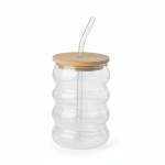 Bubble Design Tumbler With Lid & Straw Clear