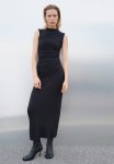Draped Bodycon Dress - Black