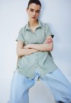 Mama Tie-belt Blouse - Green