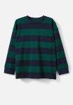 Cotton On The Essential Long Sleeve Tee - Squid Ink pine Tree Green Stripe
