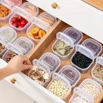 1PC Food Storage Container Multifunctional Leakproof Storage Box Portable 2 Grids Sealed Box For Spice Snack Fruit