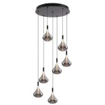 Smokey Glass 7 Light LED Chandelier
