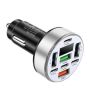 Black Silver 40W 8-IN-1 Car Charger 4USB+4PD Volt Display