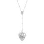 Silver Heart-shaped Snake Chain Urn Pendant Necklace