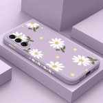 Liquid Silicone Little Chrysanthemums Pattern Case For Samsung Galaxy S24 Ultra S23 Fe S22 Plus S21 S20 S10 A55 A54 A53 A52 A51