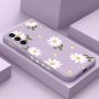 Liquid Silicone Little Chrysanthemums Pattern Case For Samsung Galaxy S24 Ultra S23 Fe S22 Plus S21 S20 S10 A55 A54 A53 A52 A51 A35