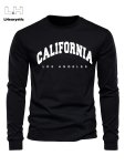 La California Print Tee Shirt Tees For Men Casual Long Sleeve T-Shirt