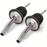 2PCS Stainless Steel Wine Bottle Pourer Silvery Olive Oil Liquor Pour Spout For Restaurants Coffee Shops And Pubs Durable Barten