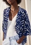 Oversized Resort Shirt - Dark Blue patterned