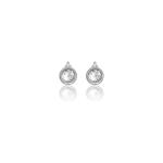 Georgini Natural Topaz And Two Natural Diamond April Earrings - Silver