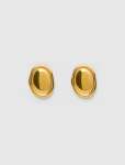 Orion. Orion Oval Panel Stud Earrings - 0 Gold Plated
