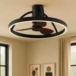 Aura Glow 60CM Ceiling Fan Light - Multiple Finishes - White With Light Wood Fan