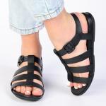 Gracie Rubber-leather Fisherman Sandal - All Black - 7