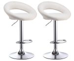Leather Bar Chair Stools -set Of Two -white