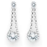 Silver Tone Hanging Evening Earrings