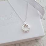 Carlie 925 Sterling Silver Cz Round Circle Necklace 10MM 45CM Chain