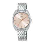 LORUS Women's 30MM Quartz Watch Silver Light Pink Sunray Dial