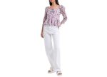 French Connection Women's Fotini Recy Hallie Puff-sleeve Peplum Top Summer White XL