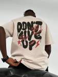 Men's Don't Give Up Graphic Print T-Shirt Casual Short Sleeve Crew Neck Tee Men's Clothing For Summer Outdoor