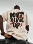 Men's Don'T Give Up Graphic Print T-shirt Casual Short Sleeve Crew Neck Tee Men's Clothing For Summer Outdoor