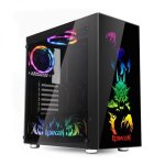Redragon Steeljaw Pro Rgb Sync Tempered Glass FRONT SIDE|2 X Rgb Fan|atx micro ATX|370MM Gpu Black