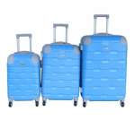 Smte Abs Luggage Set-blue Durable Shell 360 Wheels Telescopic Handle 3-PIECE With Keychain