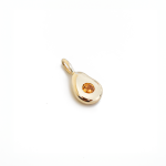 The Egg Charm In Yellow Gold With Citrine