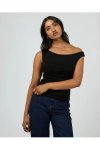 Kylie Off Shoulder Top - Black - Large