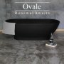 Ovale Thrucolour Midnight Quartz Freestanding Bath + Basin Combo