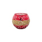 Red Gold Xmas Rose Bowl 10.5CMX8.5CM