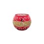 Red / Gold Xmas Rose Bowl 10.5CMX8.5CM