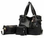 Soperwillton Fashion Handbag For Women Shoulder Bag Top Handle Satchel Hobo Tote Bag Purse Set 4PCS