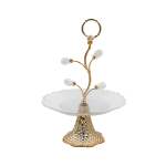 Glass Dessert Server With Metal Base Gold