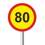 80KM Temporary Speed Limit Road Sign TR201