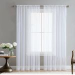 White Sheer Plain Living Room Pocket Voile Curtains