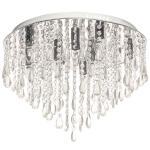 Polished Chrome LED Ceiling Fitting With Glass And Acrylic Crystals