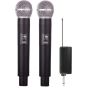 Dual Uhf Wireless Karaoke MIC 160FT Range Rechargeable Metal Handheld